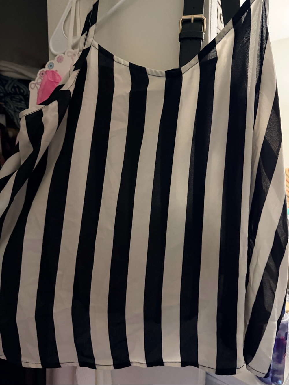 Forever 21 Black & White Vertical Stripe Tank